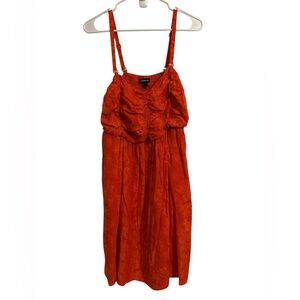 Torrid Orange Midi Dress with adjustable Straps and pockets